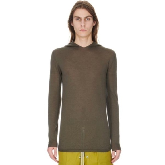 Rick Owens Knits Brown 100% Virgin Wool Hoodie Sweater Size XL - Picture 1 of 5